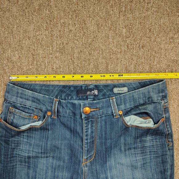 SEVEN7 Bootcut Jeans Women 12 Blue Stretch Cotton Blend Denim Mid Rise Casual - Picture 8 of 11